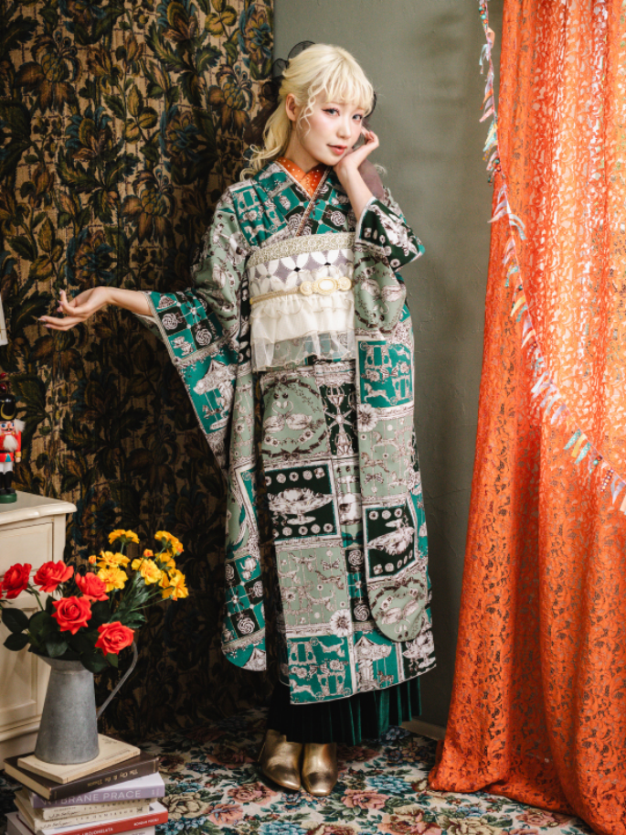 緑系の振袖に似合う髪型・髪色やメイクは?